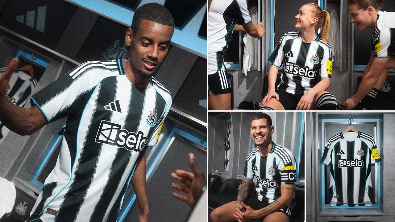 Newcastle United 2025/26 Home Kit by adidas front view
