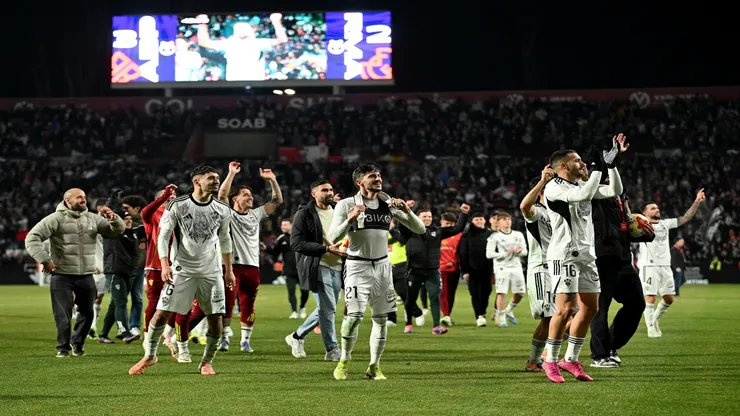 Albacete players celebrate victory over Real Madrid – Denis Doyle/Getty Images