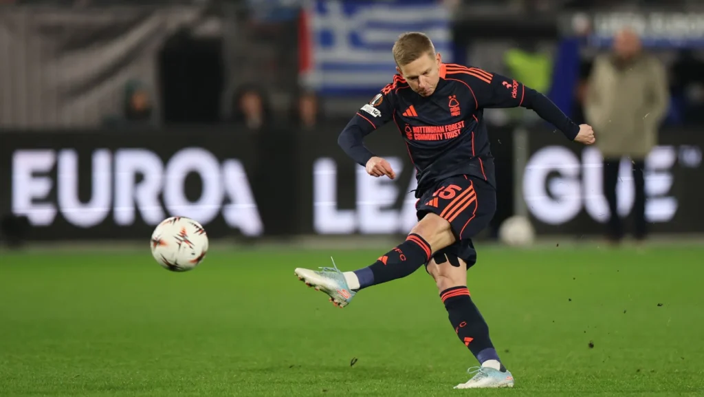 Oleksandr Zinchenko during a Europa League match
