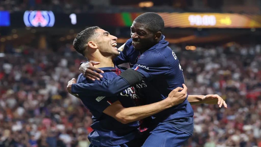 Dembélé and Hakimi from PSG 