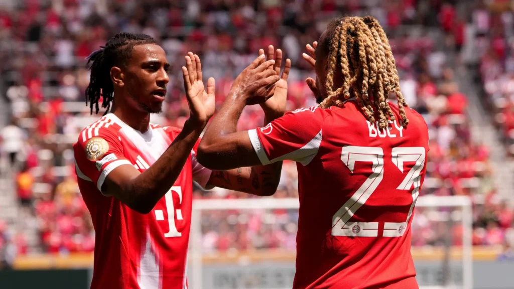 Sacha Boey and Olise, from Bayern